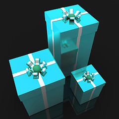 Image showing Giftboxes Celebration Indicates Present Joy And Gift-Box