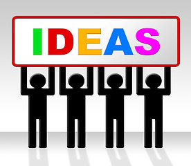 Image showing Sign Ideas Represents Invention Placard And Thoughts