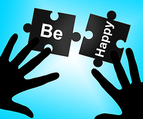 Image showing Be Happy Represents Joyful Messages And Happiness
