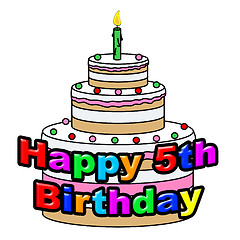 Image showing Happy Fifth Birthday Represents Congratulations Celebrate And Congratulating