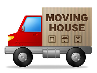 Image showing Moving House Shows Change Of Residence And Lorry