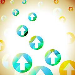 Image showing Arrows Background Shows Bubbles Pointing Upwards\r