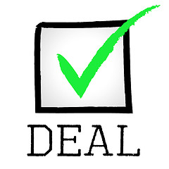 Image showing Tick Deal Means Hot Deals And Bargain