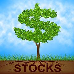 Image showing Stocks Tree Indicates Return On Investment And Banking