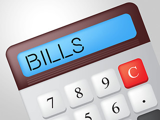 Image showing Bills Calculator Means Receipt Accounting And Costs