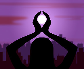 Image showing Yoga Pose Shows Feeling Health And Peace