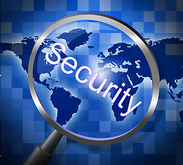 Image showing Security Magnifier Represents Secured Research And Searches