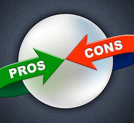 Image showing Pros Cons Arrows Shows All Right And Ok