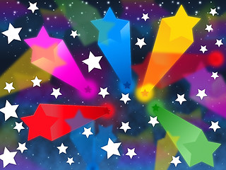 Image showing Colorful Stars Background Shows Shooting Space And Colors\r