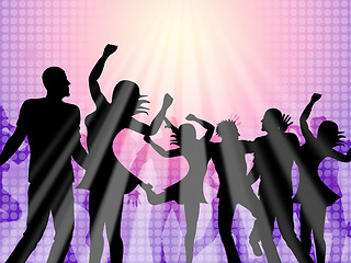 Image showing Dancing Party Means Disco Music And Celebration