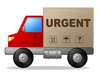 Image showing Urgent Truck Indicates Urgency Transport And Important