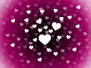 Image showing Bunch Of Hearts Background Means Attraction  Affection And In Lo