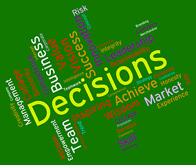 Image showing Decision Words Indicates Decided Wordcloud And Text