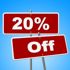 Image showing Twenty Percent Off Shows Promo Discounts And Merchandise