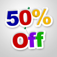 Image showing Fifty Percent Off Means Sale Promo And Discounts