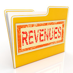 Image showing Revenues File Represents Business Document And Folder