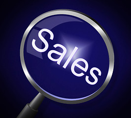 Image showing Sales Magnifier Indicates E-Commerce Retail And Magnify