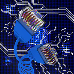 Image showing Internet Connection Means World Wide Web And Cable