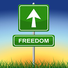 Image showing Freedom Sign Represents Get Away And Direction