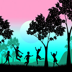 Image showing Kids Tree Represents Free Time And Branch