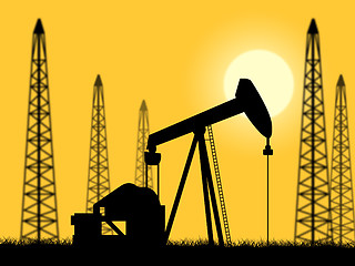 Image showing Oil Wells Represents Power Source And Drilling