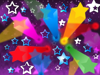 Image showing Colorful Stars Background Means Heavens Rays And Shining\r