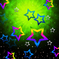 Image showing Space Stars Backround Shows Light Explosion In Sky\r