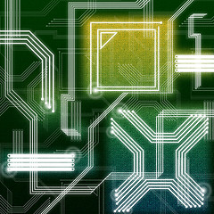 Image showing Green Lines Background Means Internet Data And Traffic\r