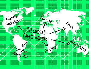 Image showing Global Network Shows Worldly Computer And Globalise