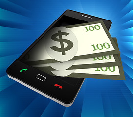 Image showing Phone Dollars Indicates World Wide Web And Banking