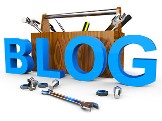 Image showing Blog Tools Means World Wide Web And Blogger