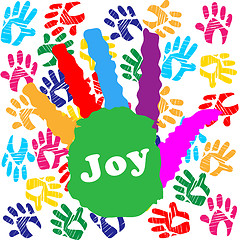 Image showing Kids Joy Means Watercolor Positive And Colors