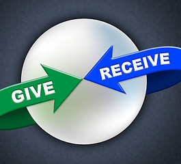 Image showing Give Receive Arrows Represents Present Donate And Take