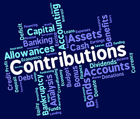 Image showing Contributions Word Means Supporter Support And Volunteer
