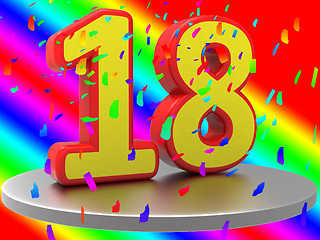 Image showing Birthday Eighteen Shows Happy Anniversary And 18Th