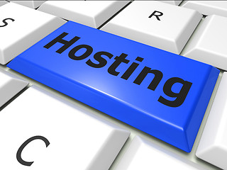 Image showing Online Hosting Means World Wide Web And Computer