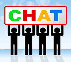 Image showing Chatting Chat Means Messenger Communicating And Call