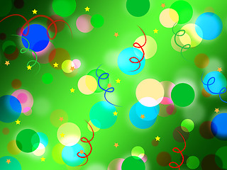 Image showing Green Spots Background Means Light Circles And Curls\r