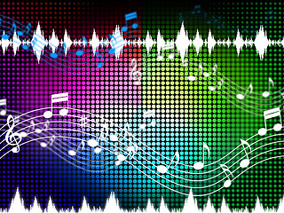 Image showing Music Color Background Shows Sounds Harmony And Singing\r