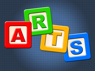 Image showing Arts Kids Blocks Indicates Draw Youths And Artwork
