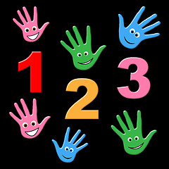 Image showing Kids Counting Indicates One Two Three And Number