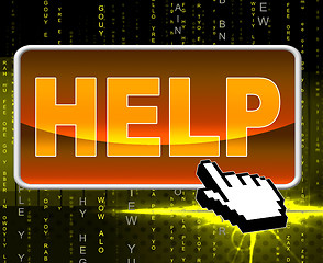 Image showing Help Button Represents World Wide Web And Advice
