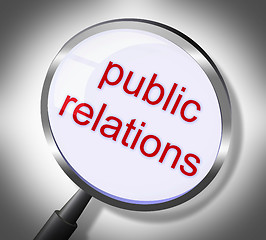 Image showing Public Relations Represents Searches Promotional And Magnification