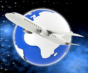 Image showing World Plane Means Travel Guide And Air