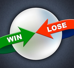 Image showing Win Lose Arrows Shows Victory Success And Failing