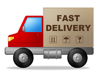 Image showing Fast Delivery Shows High Speed And Courier