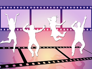 Image showing Disco Dancing Shows Camera Film And Celluloid