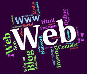 Image showing Web Word Represents Online Internet And Net