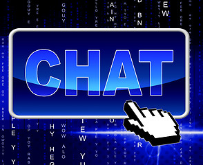 Image showing Chat Button Means World Wide Web And Telephone