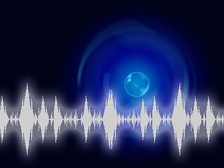 Image showing Sound Wave Background Shows Sound Equalizer Or Frequency\r